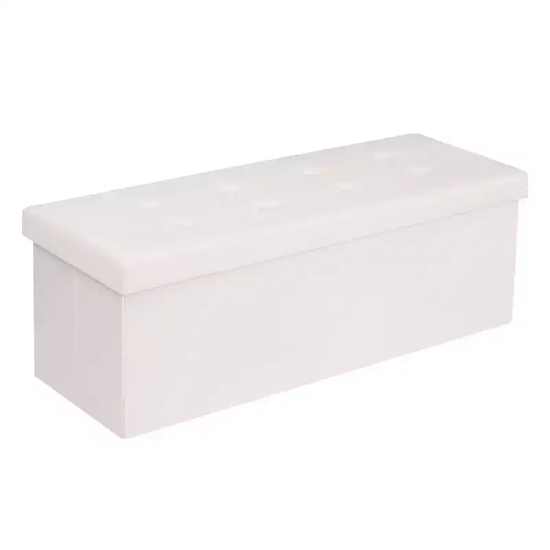 43 Folding Velvet Storage Ottoman Bench Toy Chest Footstool Hold up to 660 lb For Bedroom Living Room