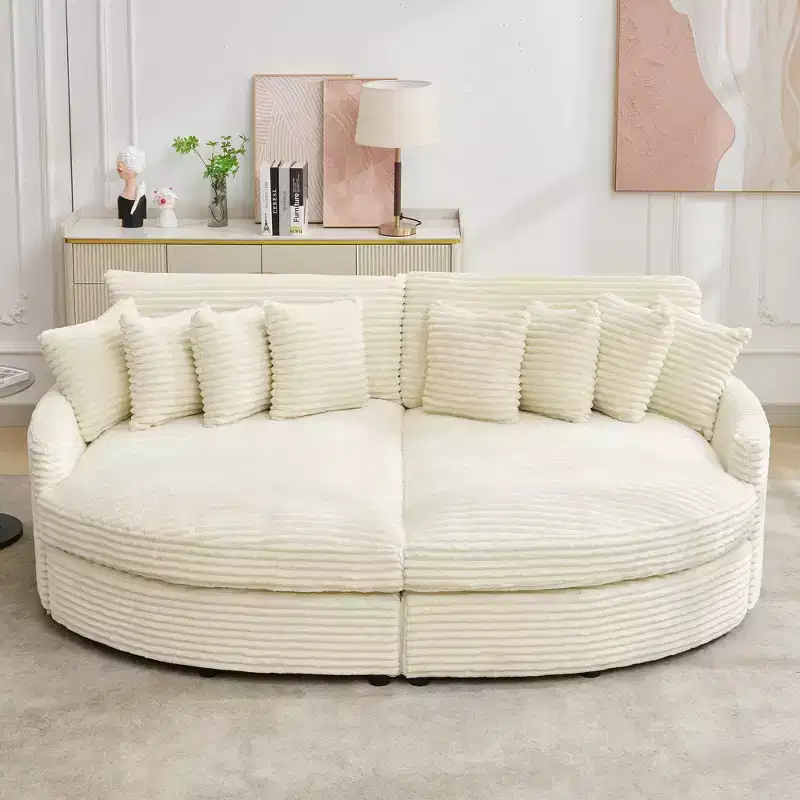 Hyleory Corduroy Oversized left and right chaise lounge Sectional Sofa with 8 pillows,Upholstered Convertible Sofa