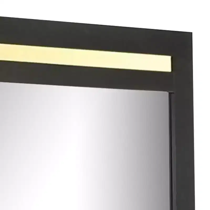 Royal Hampton 41 Inch Dresser Mirror, Modern Glam Black with Gold Acrylic Accents