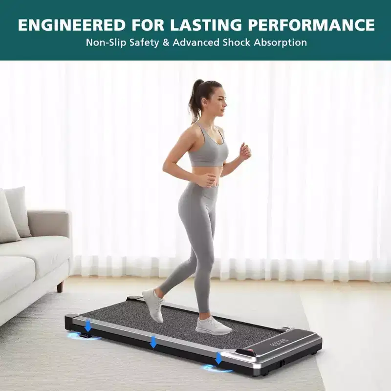 NAYSAYE Walking Pad Treadmill Compact Quiet Portable Under Desk Walking Machine for Home and Office Exercise, Silver, 42.2*19.2*3.58
