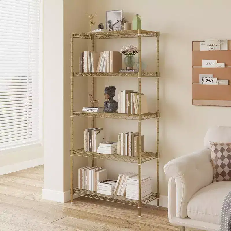 Karl Home 35 in.W Metal Shelving Unit with Wheels
