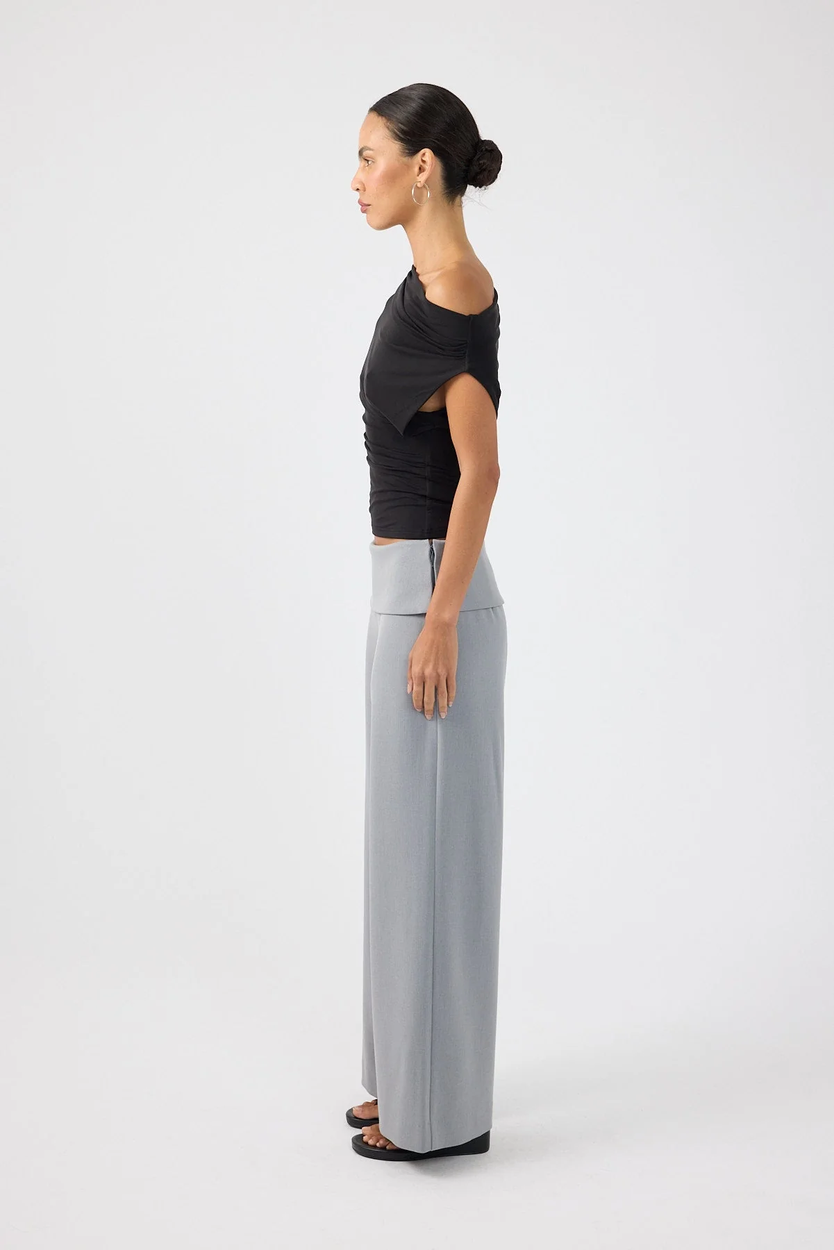 Fold Over Pant Grey