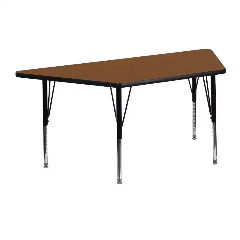 Mobile 22.5x45 Trapezoid Grey HP Laminate Adjustable Activity Table