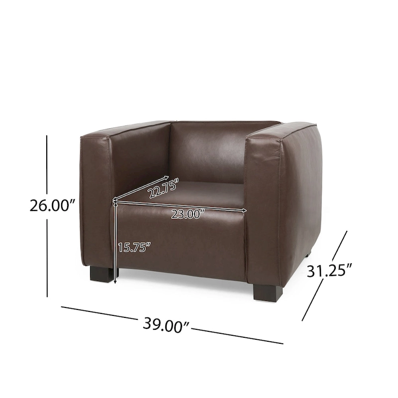 Goyette Faux Leather Club Chair by Christopher Knight Home