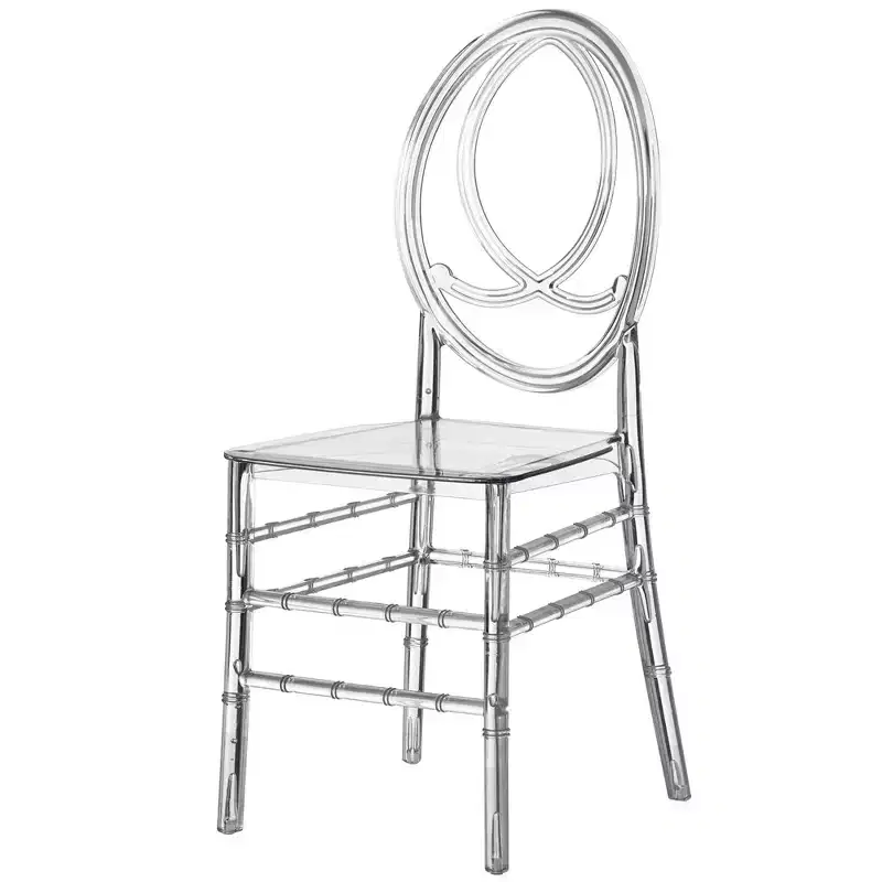 Fabulaxe Modern Acrylic Phoenix Dining Chair, Stackable Transparent Party Chair, Crystal Clear Acrylic Chair for Events and Weddings