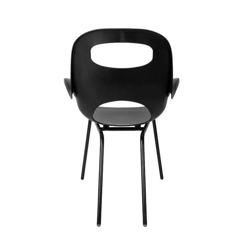 Stackable Dining Chair, Curved Back, Polypropylene Seat & Steel Legs, Holds 250 lbs