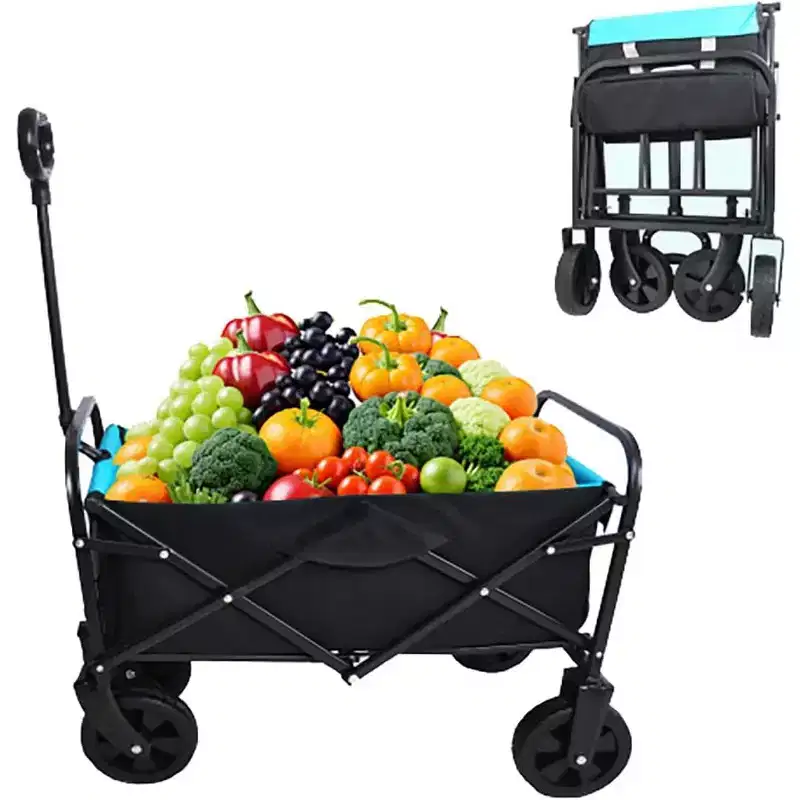 Foldable Garden Shopping & Beach Cart, Metal Material,for Outdoor Use
