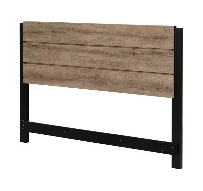 HomeStockMunich Headboard Rustic Weathered Oak And Matte Black