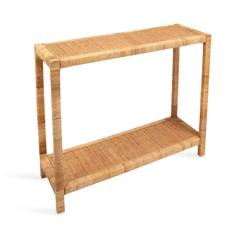 Kate and Laurel Rafina Rattan Console Table, 36x12x30, Natural