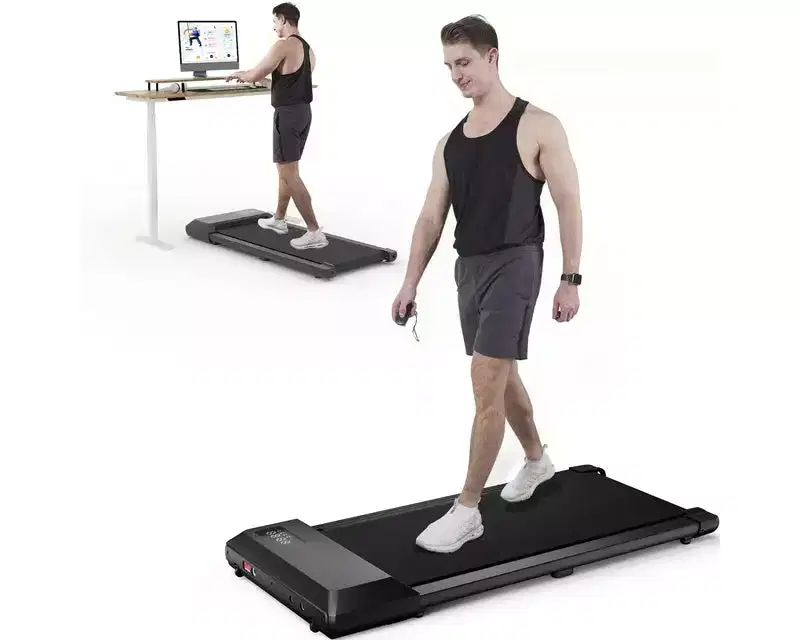DeerRun Walking Pad 2 in 1 Under Desk Treadmill, 2.5HP Low Noise Walking Pad Running Jogging Machine with Remote Control for Home Office