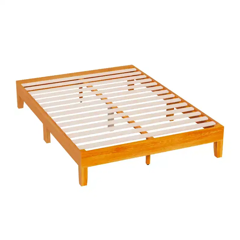 FDW Wood Bed Frame Versatile Solid Wood Mattress Foundation with 14 Wood Slats No Box Spring Needed