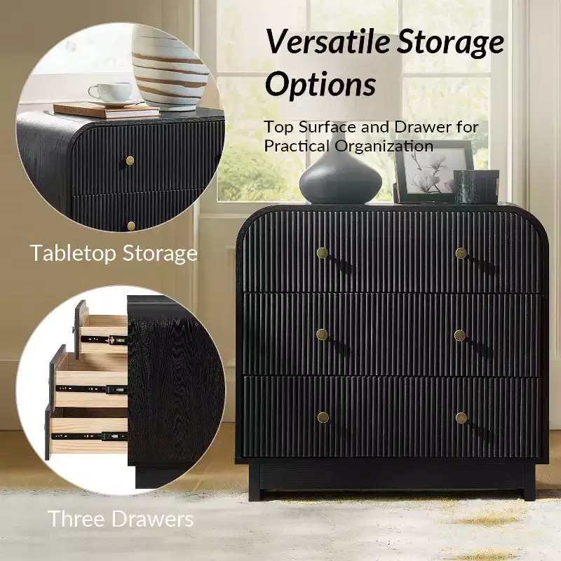 Ernest 27 Tall 3-Drawer End Tbale|Hulala Home-WALNUT