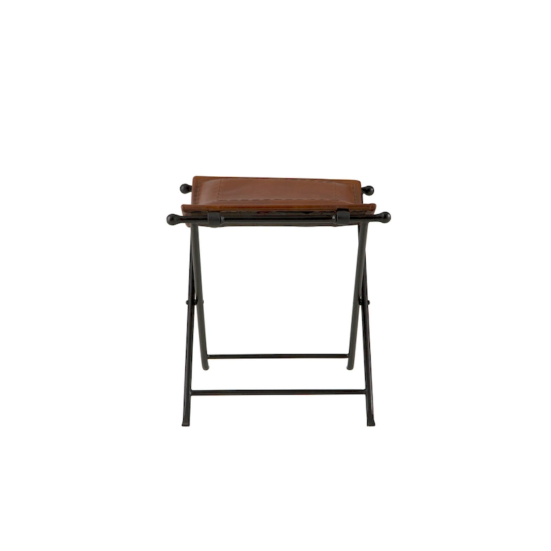 Silla Top Grain Leather Cinnamon Saddle Seat Accent Bench