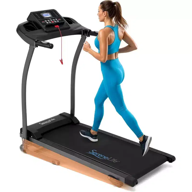 SereneLife Folding Treadmill for Home  Compact, Space-Saving, Adjustable Speed with LCD Display and Built-in Programs