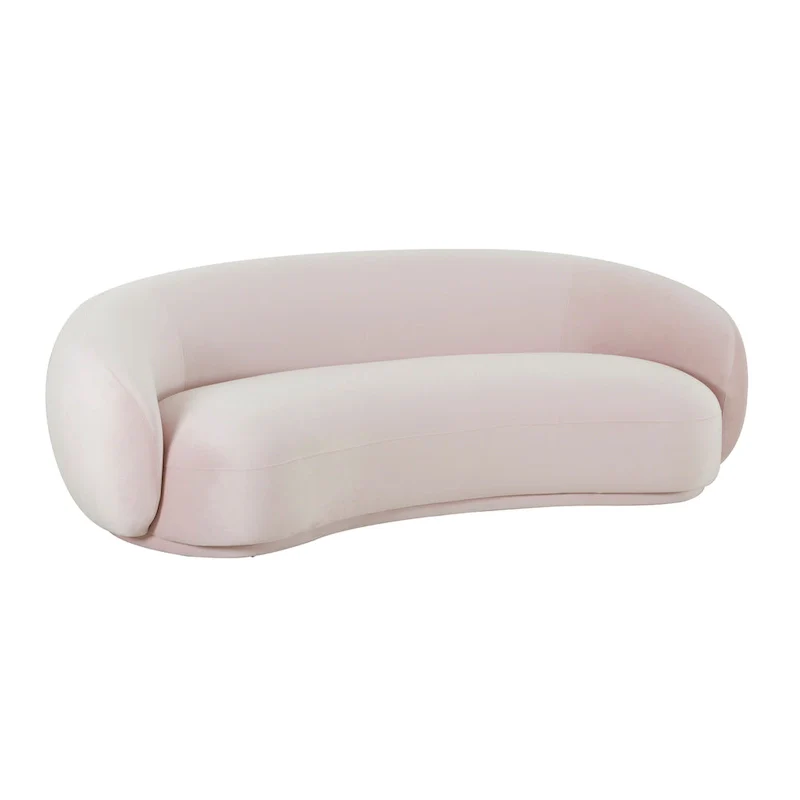 Curved Velvet Upholstered Sofa