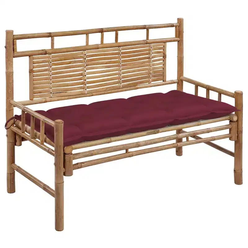 Garden Bench Natural Bamboo Bamboo 47.2 in Waterproof Materials