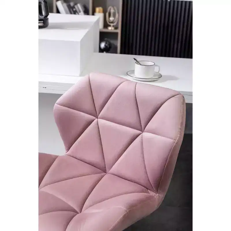 Roundhill Furniture Breni Velvet Diamond Tufted Swivel Adjustable Height Barstool, Mauve, Set of 2