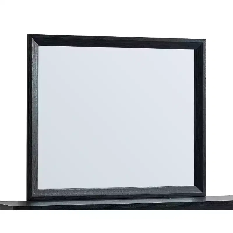 41 in. W x 35 in. H Rectangle Wood Frame Black Dresser Mirror