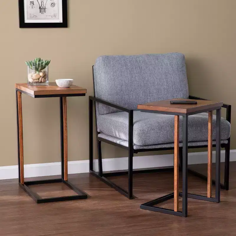Sabanti Nesting C-Tables - 2pc Set - Brown - SEI