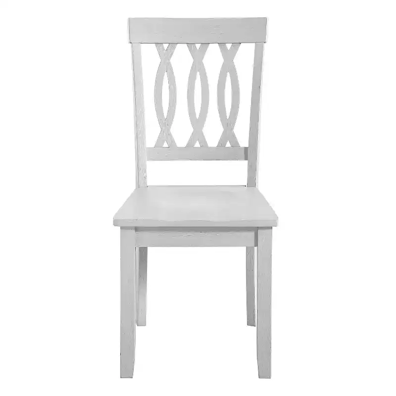 Set of 2 18" Naples Side Chairs White - Steve Silver Co.: Rubberwood, High Back, Armless Design, CARB Certified