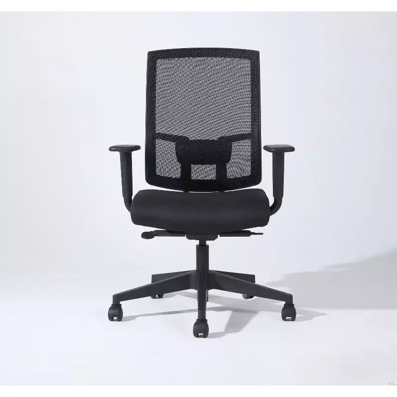 Okak Modern Mesh Ergonomic Office Chair with Adjustable Height, Swivel Chair with Metal Base, Criss Cross Chair for Study, Reading Room, Black