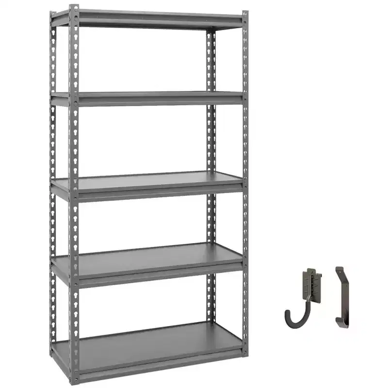 Atlas Shelving 5-Tier 30"x12"x60" 2000lbs Steel Boltless Shelving with Laminate Deck Hammertone: Adjustable Rust-Resistant Storage Racks