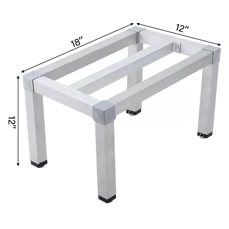 Aluminum Dunnage Rack with 1000lbs Capacity,Commercial Floor Food Shelf for Restaurant,Kitchens,Shops