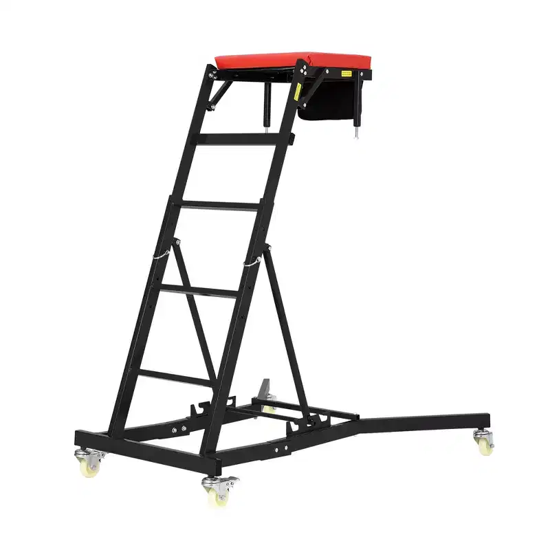 Heavy Duty Creeper Seat for Trucks & SUVs Adjustable Height, 400 lbs Capacity, Padded Deck, Locking Swivel Casters, Tool Pouch Multiple Colors