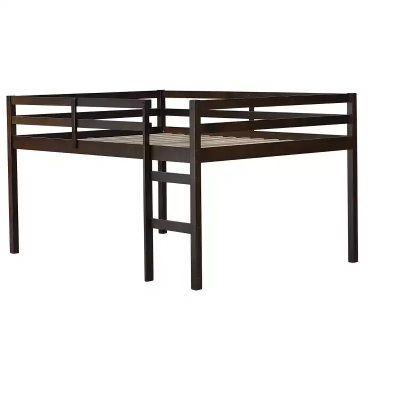 Twin Bunk Bed Kid-Friendly Safety Rail Solid Pine Wood