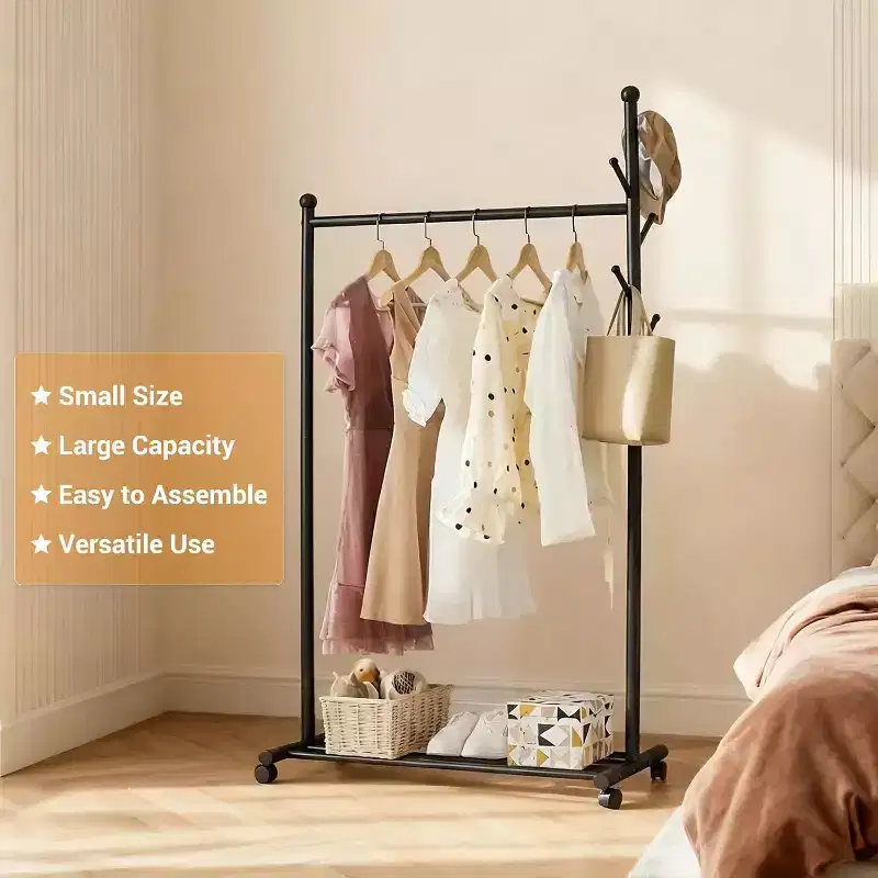 Rack, Rack Metal with 5 Side Storage Shelf Lockable for Bedroom Hallway