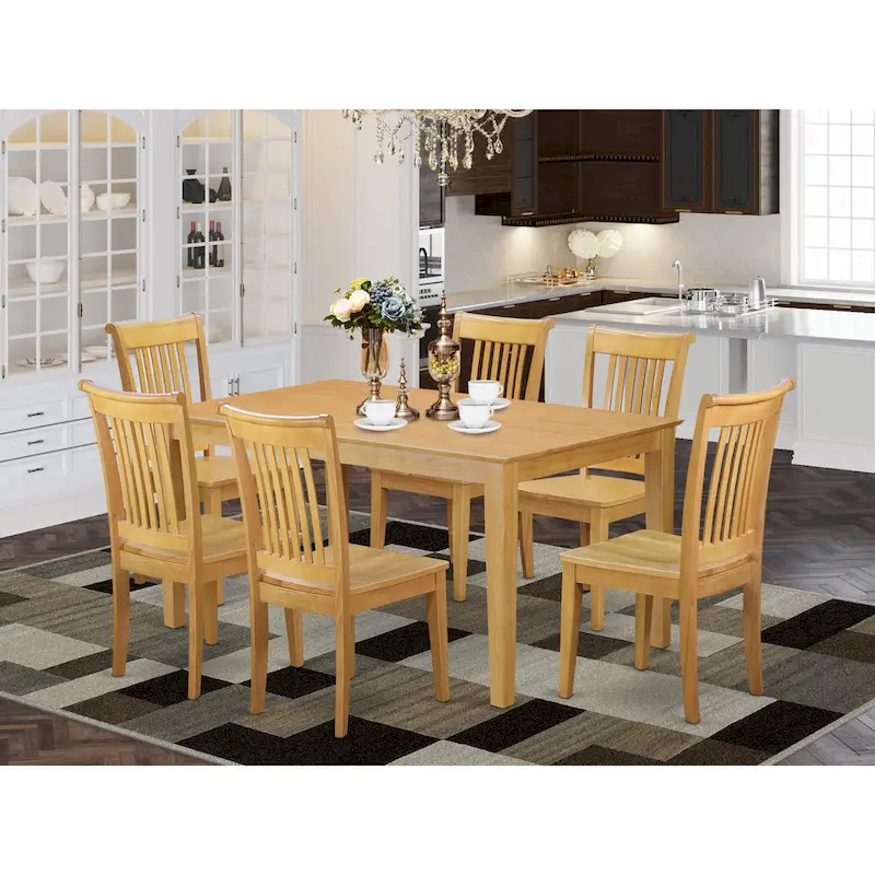 Dining Table and 4 Kitchen Chairs, Oak (Pieces & Seat Options)