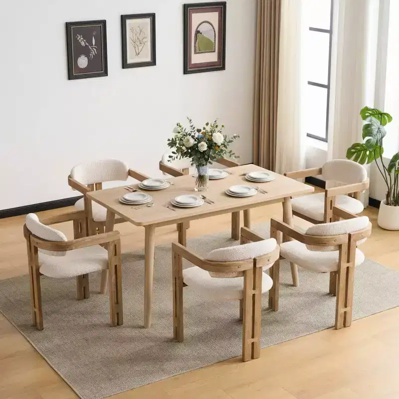 Christopher Knight Home Rhiannon Mid-Century Modern Rubberwood Upholstered Dining Chairs (Set of 6)