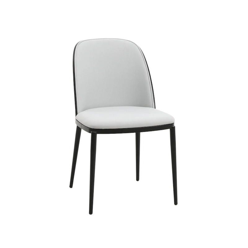 Dining Chair with Upholstered Seat Side Chair with MDF Wood Frame in Steel Set of 4