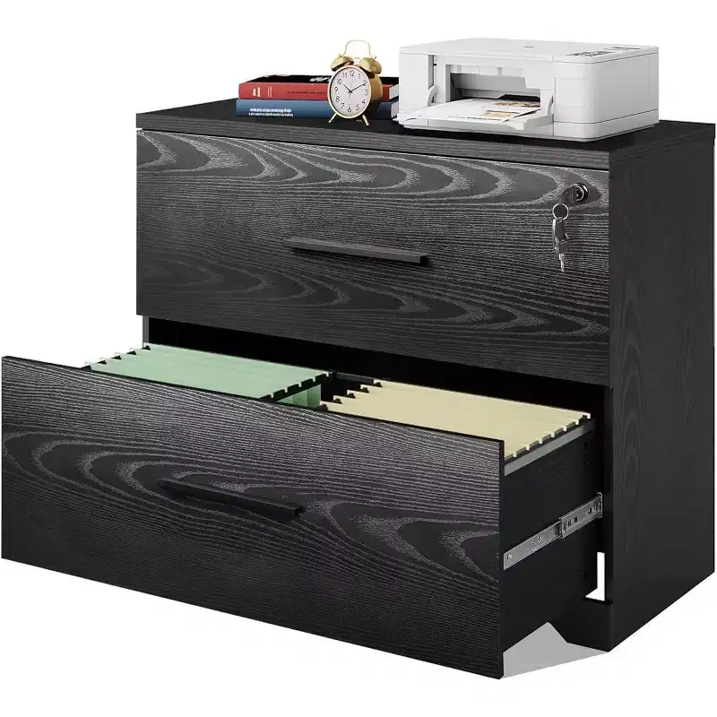 2-Drawer Wood Lateral File Cabinet with Lock for Home Office