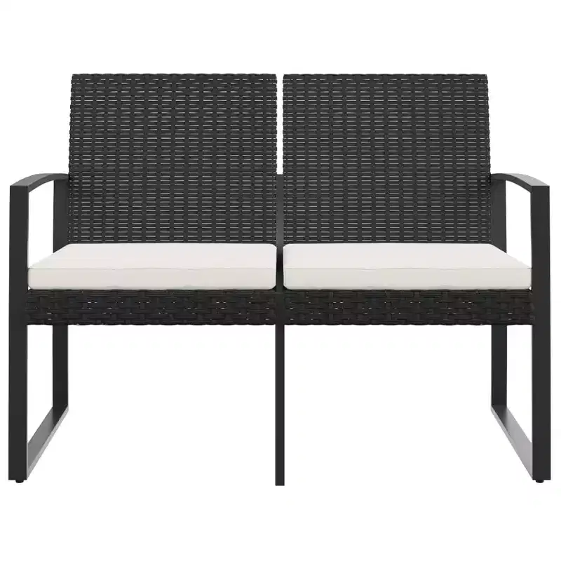 2-seater Garden Bench Black and anthracite