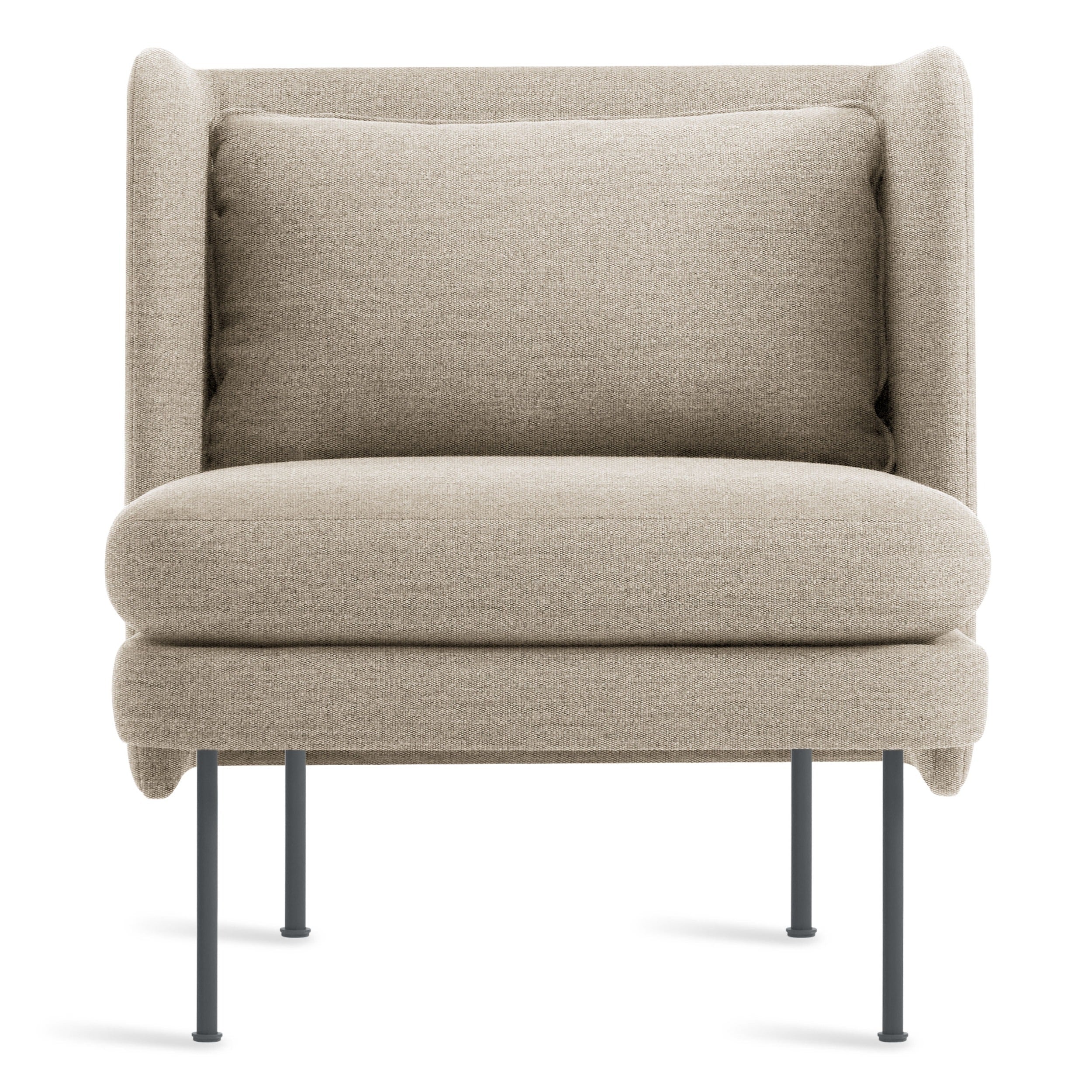 Modern Stone Fabric Lounge Chair with Sheltering High Back for Living Room
