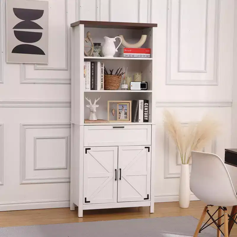 3-tier Large Capacity Bookcase for Living Room, Office, Bedroom - Sturdy MDF and Particle Board, Easy to Assemble