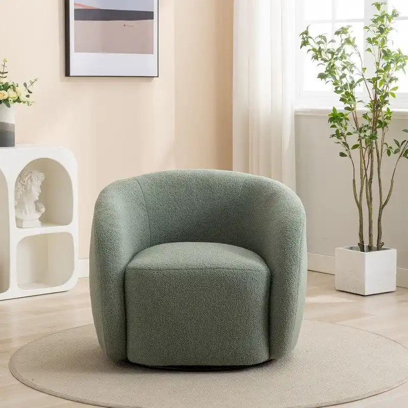 SEYNAR Modern Glam Upholstered 360 Degree Swivel Accent Armchair