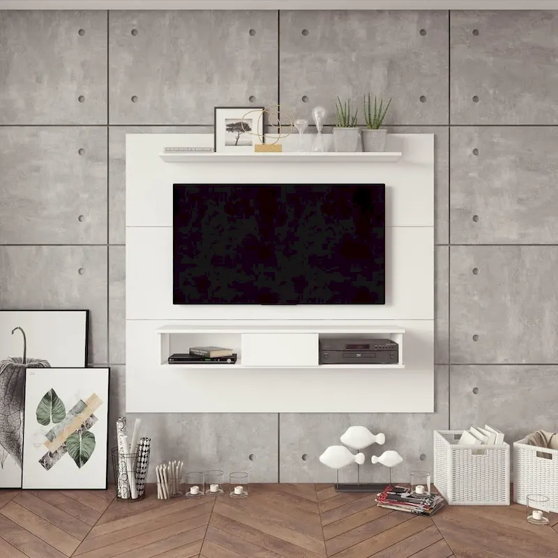 White / Sand / Dark Brown / Light Brown Wall-Mounted TV Stand, Single, Fits TVs up to 70