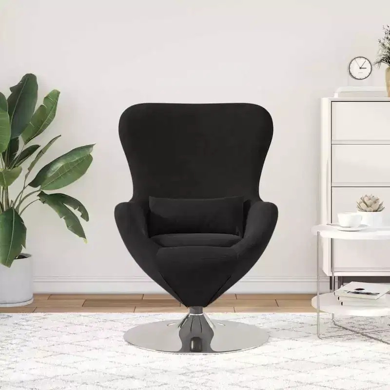 Egg Chair with Footstool Velvet