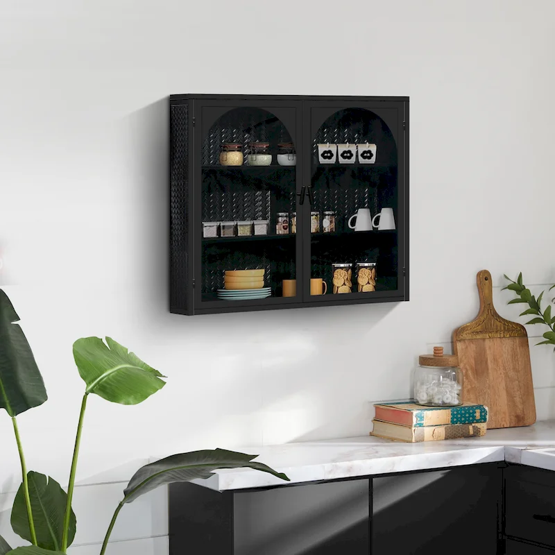 27.56Glass Doors Modern Two-door Wall Cabinet