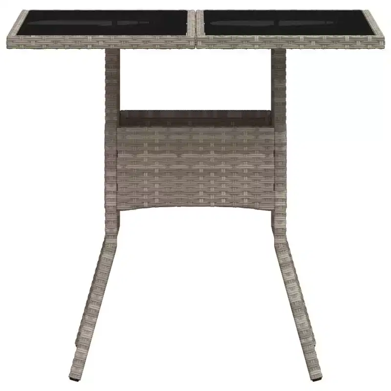 vidaXL Garden Table Light Grey PE Rattan Medium UV-resistant materials