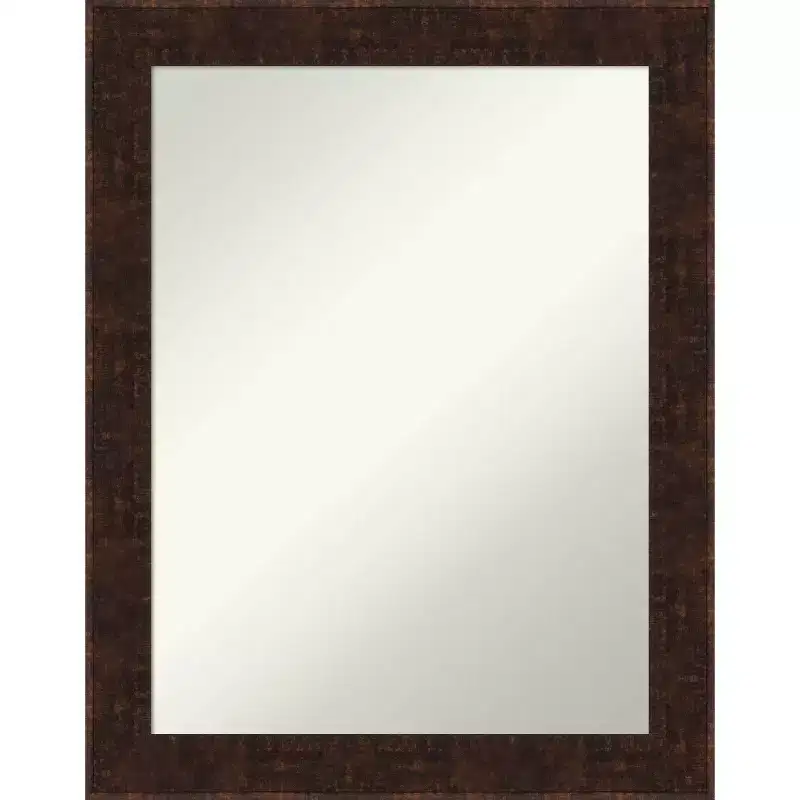 22" x 28" Non-Beveled William Mottled Bronze Narrow Wall Mirror -