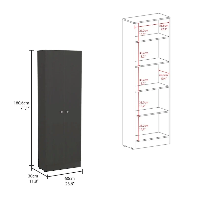 23.6 in. W x 71.1 in. H Freestanding Linen Cabinet with 5 Shelves
