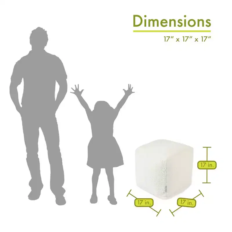 Majestic Home Goods,Cube Pouf Cream