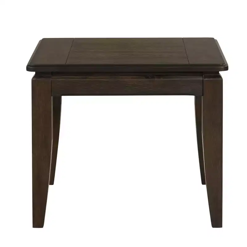 GDFStudio Gu Rustic Wooden Rectangular End Table with Tapered Legs