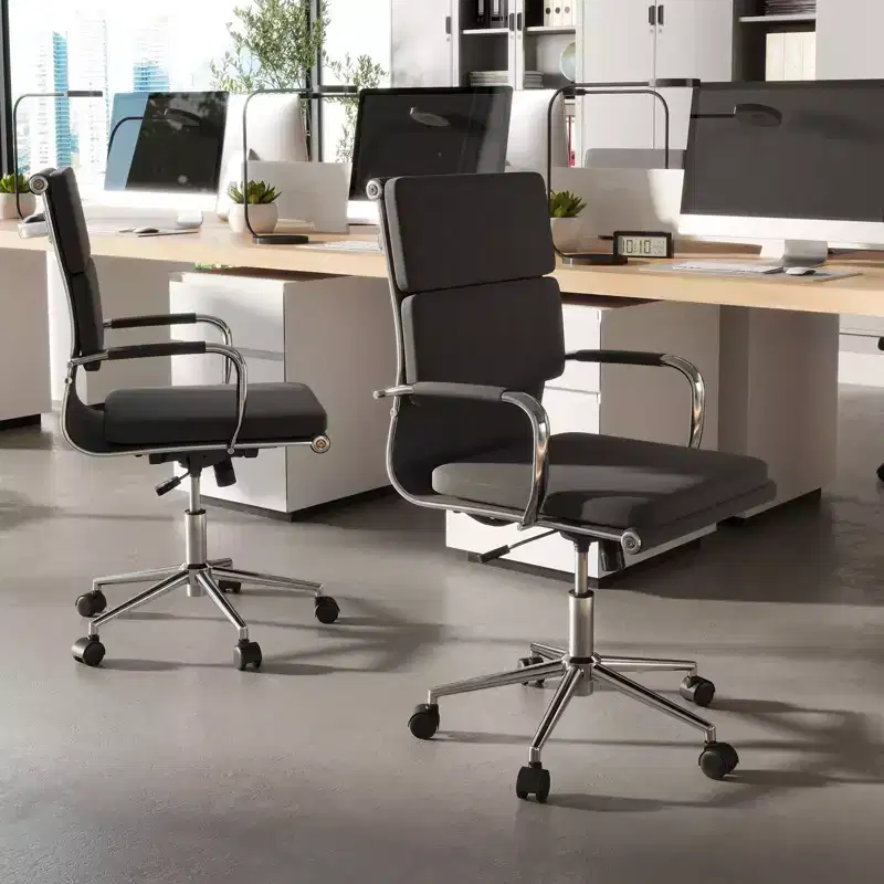 Costway 2PCS Ergonomic Office Desk Chair w/Rocking Backrest Zippered Covers for Home