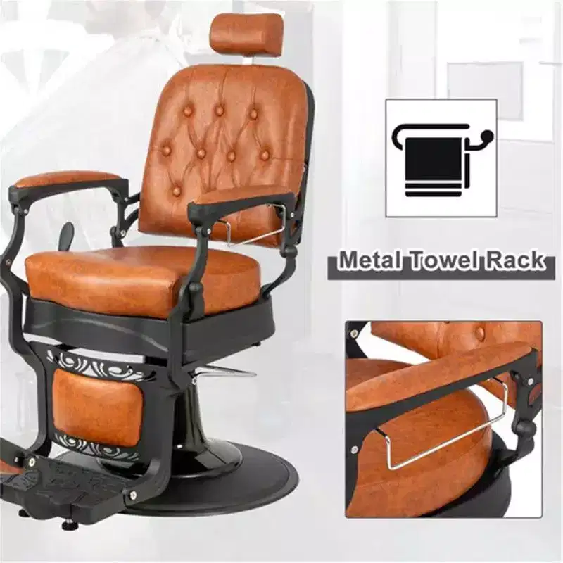 Karl Home Vintage Style Heavy Duty Hydraulic Recline Square Backrest Barber Chair