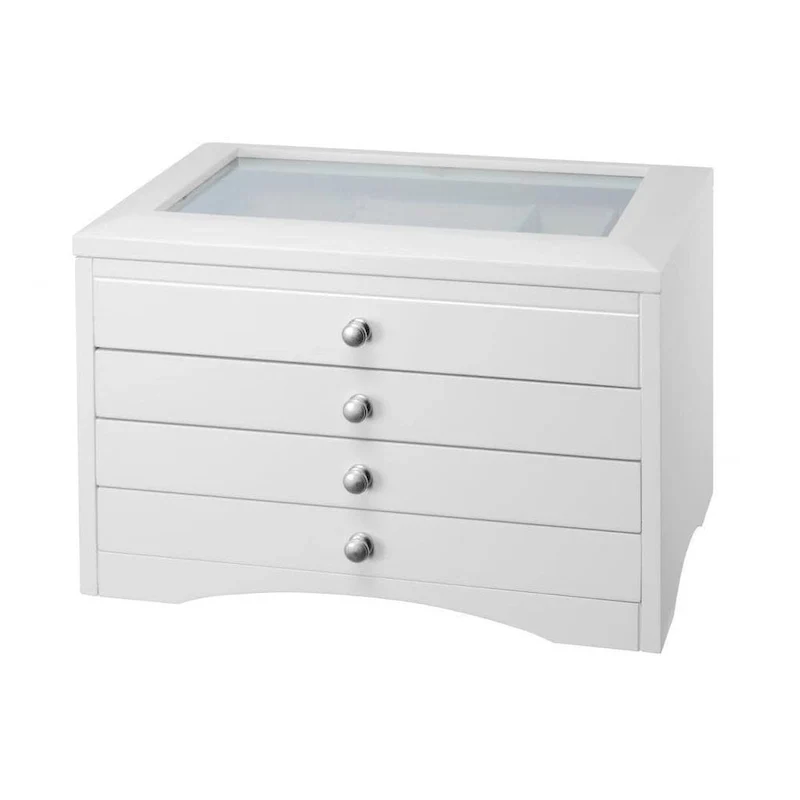 Elegant 3-drawer White Jewelry Box