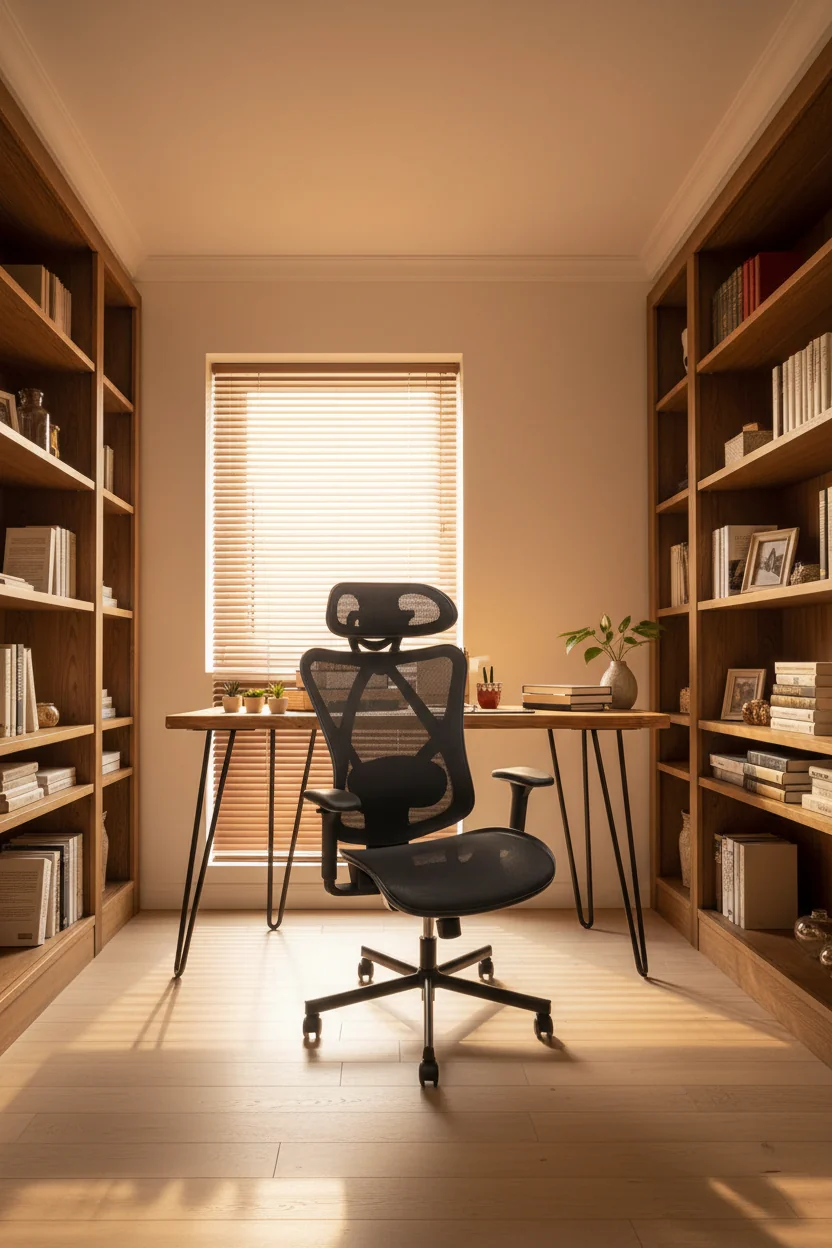 Mesh Ergonomic Office Chair, Computer Chair with Adjustable Lumbar Support, Armrest and Headrest, Criss Cross Chair for Home Office, Black